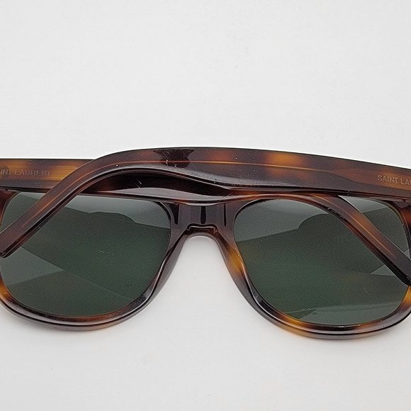 Saint Laurent Paris SL51 Over 002 Tortoise Frame Green Lens Sunglasses Italy - Picture 11 of 14